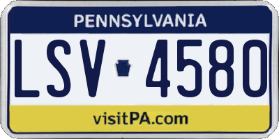 PA license plate LSV4580