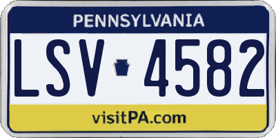 PA license plate LSV4582