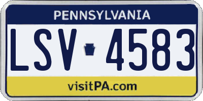 PA license plate LSV4583