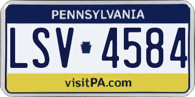 PA license plate LSV4584