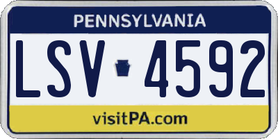 PA license plate LSV4592