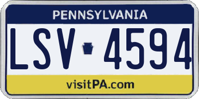 PA license plate LSV4594