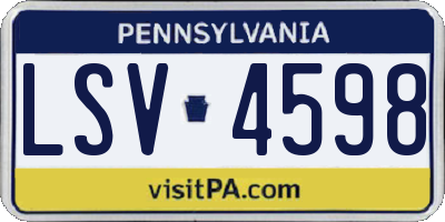 PA license plate LSV4598