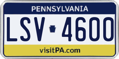 PA license plate LSV4600