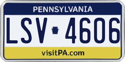 PA license plate LSV4606