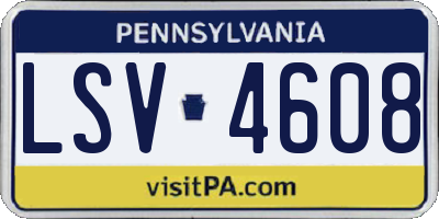 PA license plate LSV4608