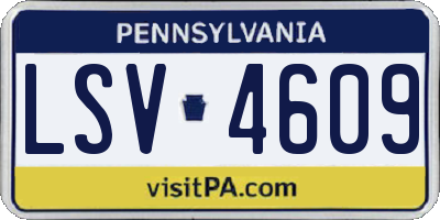 PA license plate LSV4609
