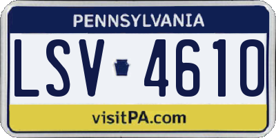 PA license plate LSV4610