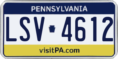 PA license plate LSV4612