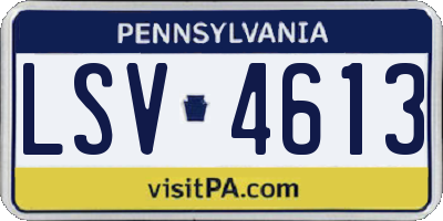 PA license plate LSV4613