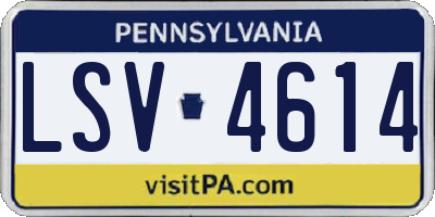 PA license plate LSV4614