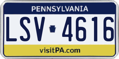 PA license plate LSV4616