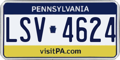 PA license plate LSV4624