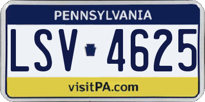 PA license plate LSV4625