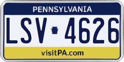 PA license plate LSV4626