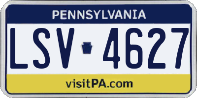 PA license plate LSV4627