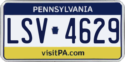 PA license plate LSV4629