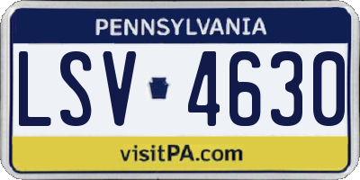 PA license plate LSV4630