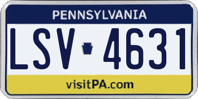 PA license plate LSV4631