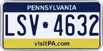 PA license plate LSV4632