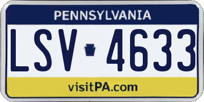 PA license plate LSV4633