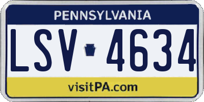 PA license plate LSV4634