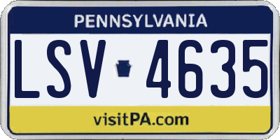 PA license plate LSV4635