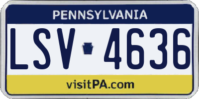 PA license plate LSV4636