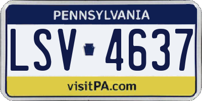 PA license plate LSV4637