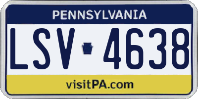 PA license plate LSV4638