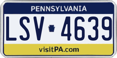 PA license plate LSV4639