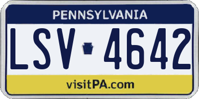 PA license plate LSV4642