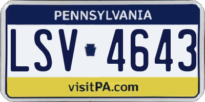 PA license plate LSV4643
