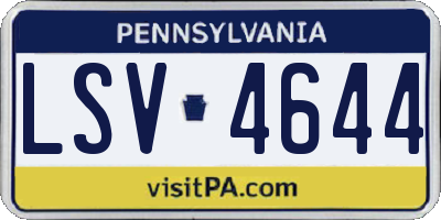 PA license plate LSV4644
