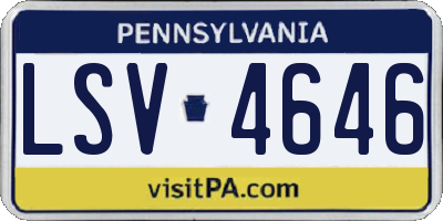 PA license plate LSV4646