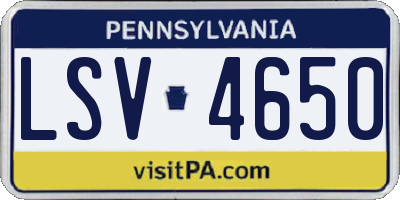 PA license plate LSV4650