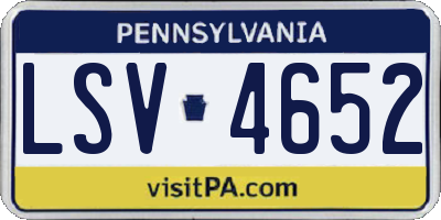 PA license plate LSV4652