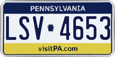 PA license plate LSV4653
