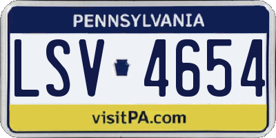 PA license plate LSV4654