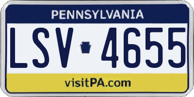 PA license plate LSV4655