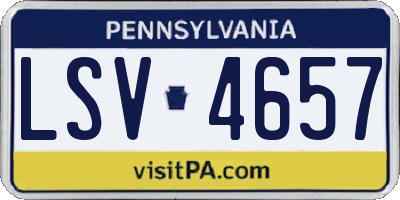 PA license plate LSV4657