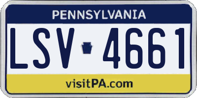 PA license plate LSV4661