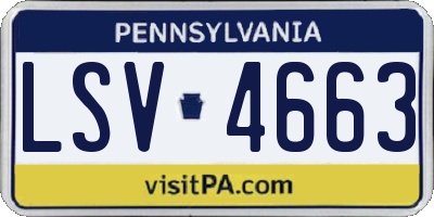 PA license plate LSV4663