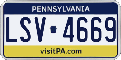 PA license plate LSV4669