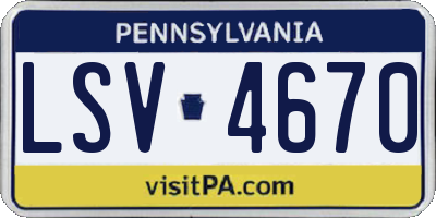 PA license plate LSV4670