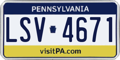 PA license plate LSV4671