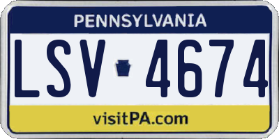 PA license plate LSV4674