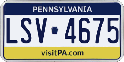PA license plate LSV4675