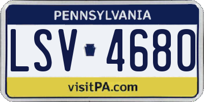 PA license plate LSV4680