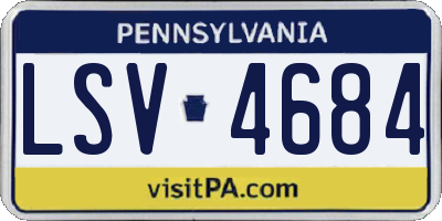 PA license plate LSV4684